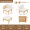 5 Pieces Acacia Wood Patio Chaise Lounge Chair Set with 2-Tier Rectangular Coffee Table